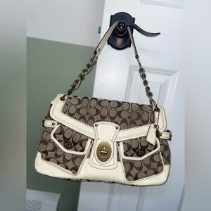 Coach Legacy Leigh 11141 brown and cream shoulder bag